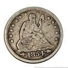 Terrific 1854 Quar Dol Silver Seated Liberty Quarter Dollar