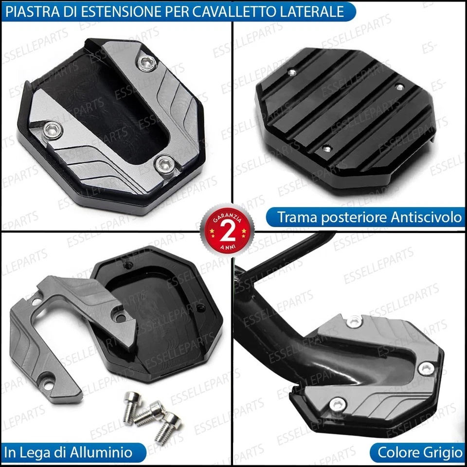 PIASTRA DI ESTENSIONE CAVALLETTO LATERALE IN METALLO GRIGIO GILERA NORDWEST 600 - Immagine 2 di 4