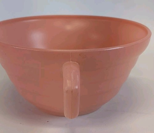 Hazel Atlas Bowel 1930-50 Pink Soup Cereal Handles - Picture 4 of 8