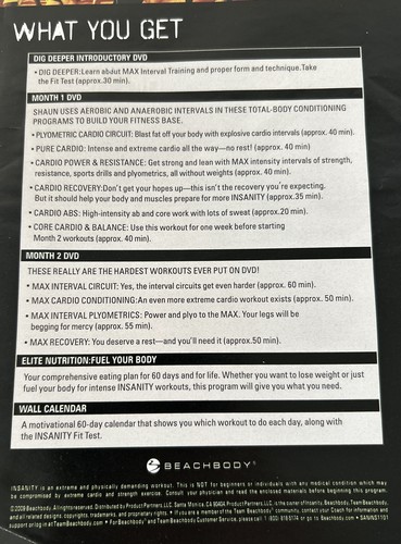 Beachbody INSANITY Complete Home Fitness Workout ~ 10 DVD Set w/ 3 Extra DVDs - Imagen 10 de 10