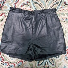 Vintage High Waist Leather Shorty Shorts