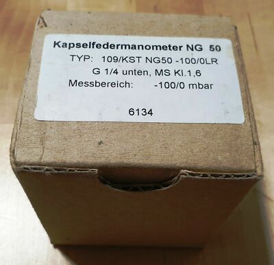 LR Kapselfedermanometer NG 50 OVP 109/KST -100/0 mbar Manometer