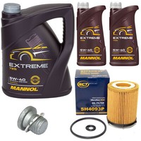 MotoröL Set Mannol Extreme 5W-40 7 Liter + ÖLfilter + Schraube FüR Mercedes W205