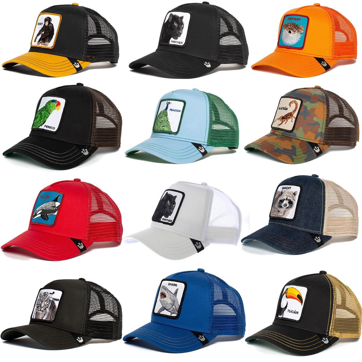 Goorin Bros. Trucker Cap Baseball Mütze Mesh Hat Animal Patch Tier Motiv Kappe