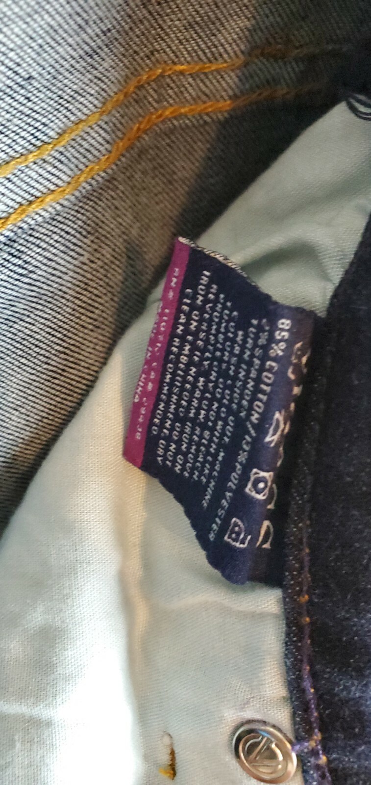 Vigoss Mid Rise Super Skinny Dark Wash Jeans Womens 27 Gothic Red Velvet Stripe