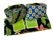 Vera Bradley Botanica Sash, Riviera Blue and Cambridge Reversible Belts Set