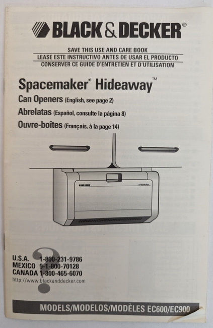Black & Decker Spacemaker Under- Counter Can Opener