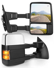 Chrome Power Heated Turn Signal Tow Mirrors For 08-16 Ford F250-F550 Super Duty