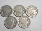 FIVE  BUFFALO NICKELS  1935, 1936, 2 1937, ONE NOT READABLE