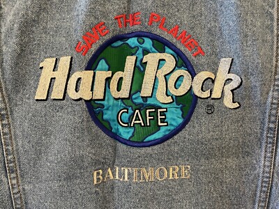 Hard Rock Cafe BALTIMORE Vintage 90s Denim Jean Jacket Save The