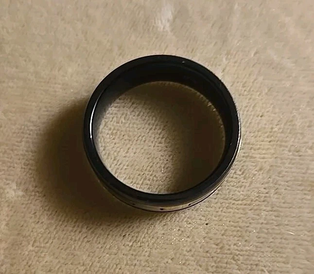 Anillo giratorio de acero inoxidable tono dorado negro INOX para hombre talla 113/4 ayuda contra el estrés Foto 3 de 4