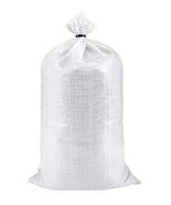 Heavy Duty Sandbag, Poly Woven Garbage Bag, White Non-Printed, 22" X 36"