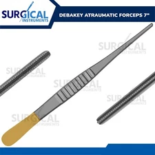 DeBakey Atraumatic Artery Forceps Clamp 7'' ENT Surgical Gold Handle German Gr