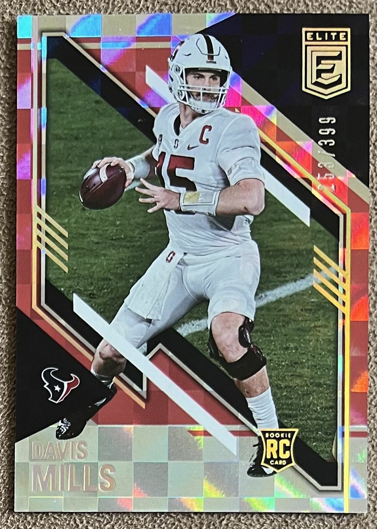 Davis Mills 2021 Donruss Elite Red Checkerboard Rookie #168 /399 Houston Texans