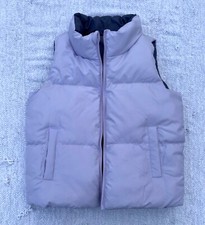 All in Motion Women's S Puffer Vest Grey  Pink Reversible Snow Sport Short