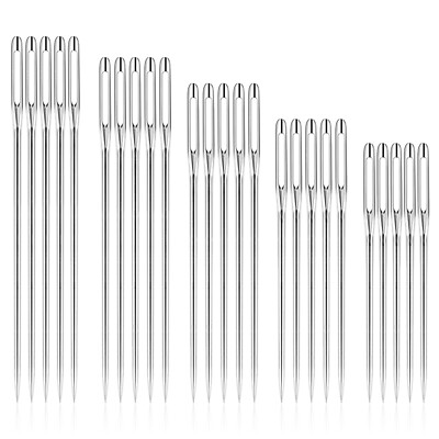 50 Pcs Sewing Needles Large Eye Hand Sewing, 5 Sizes Embroidery Needles