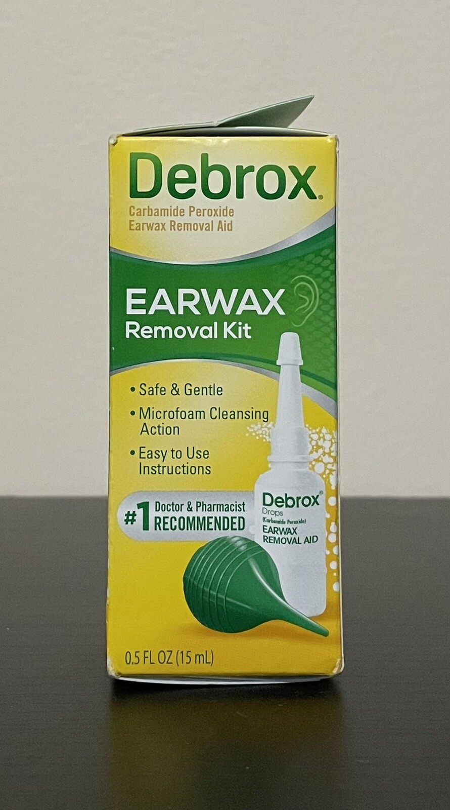 Debrox Earwax Removal Kit Includes Drops and Ear Syringe Bulb 0.5 Oz