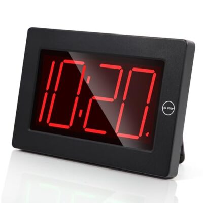 LED Batterie Wanduhr, nachts sichtbar, ohne Stecker, großes Display