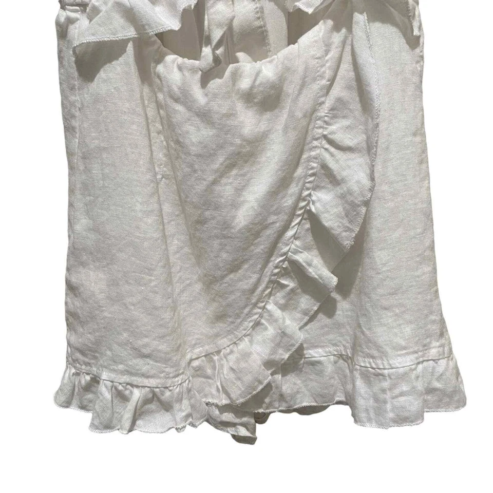 LF Seek the Label Linen Tie Front Romper White Size Medium - Image 3 of 4