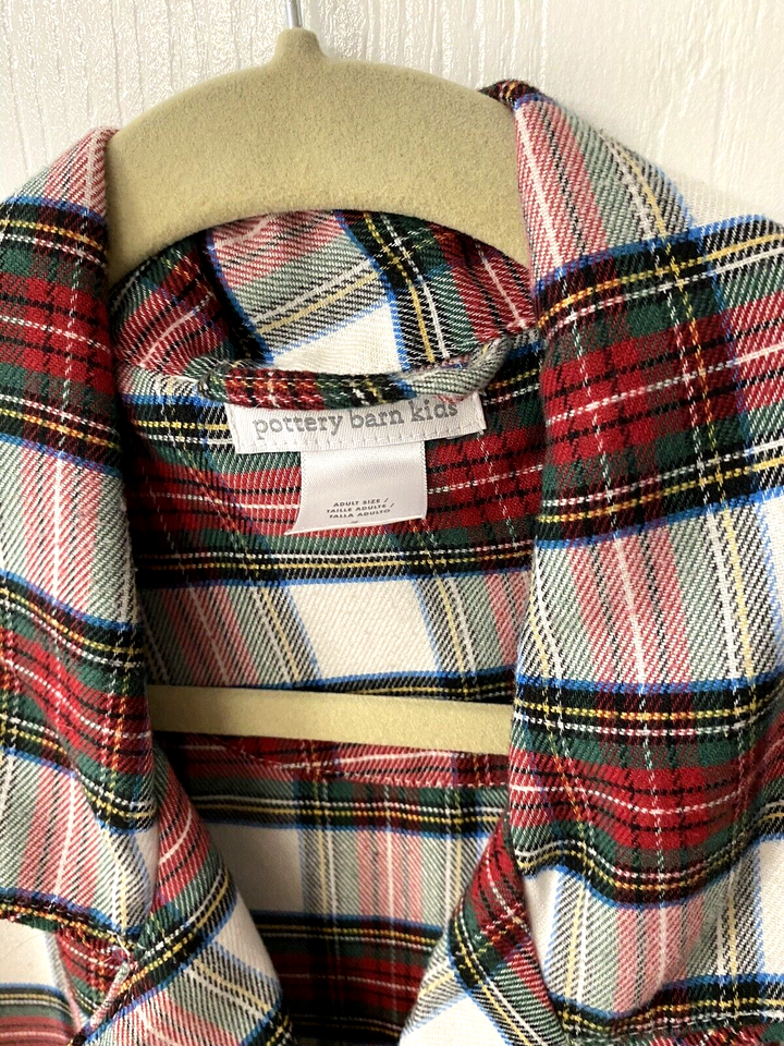 Pottery Barn Kids Plaid ADULT Flannel Holiday PJ Set Large (2