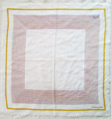 CAROLINA HERRERA Foulard polyester TBEG vintage scarf 88 x 90 cm