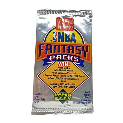 1992-93 Upper Deck NBA Basketball McDonald s Foil Fantasy Packs Jordan Shaq RC?