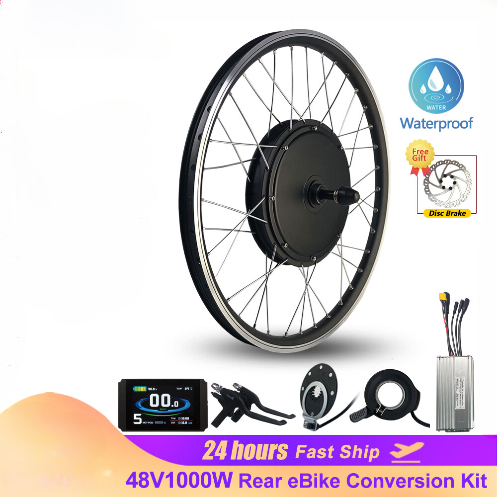 48V 1000W E-bike Conversion Kit Waterproof Plug Rear Rotate Wheel - Main Image