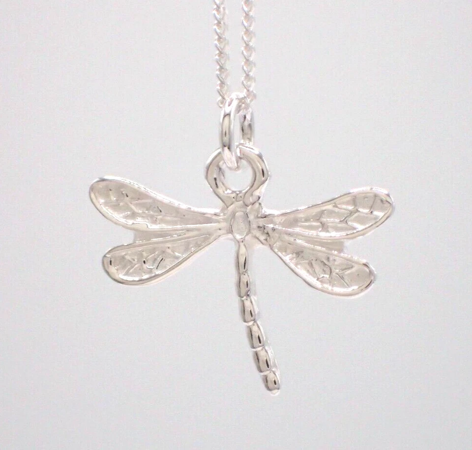 Dragonfly Pendant Sterling Silver with Charm Ruby or Garnet - Image 2 of 4