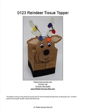 Reindeer Tissue Topper-Christmas-Plastic Canvas Pattern or Kit