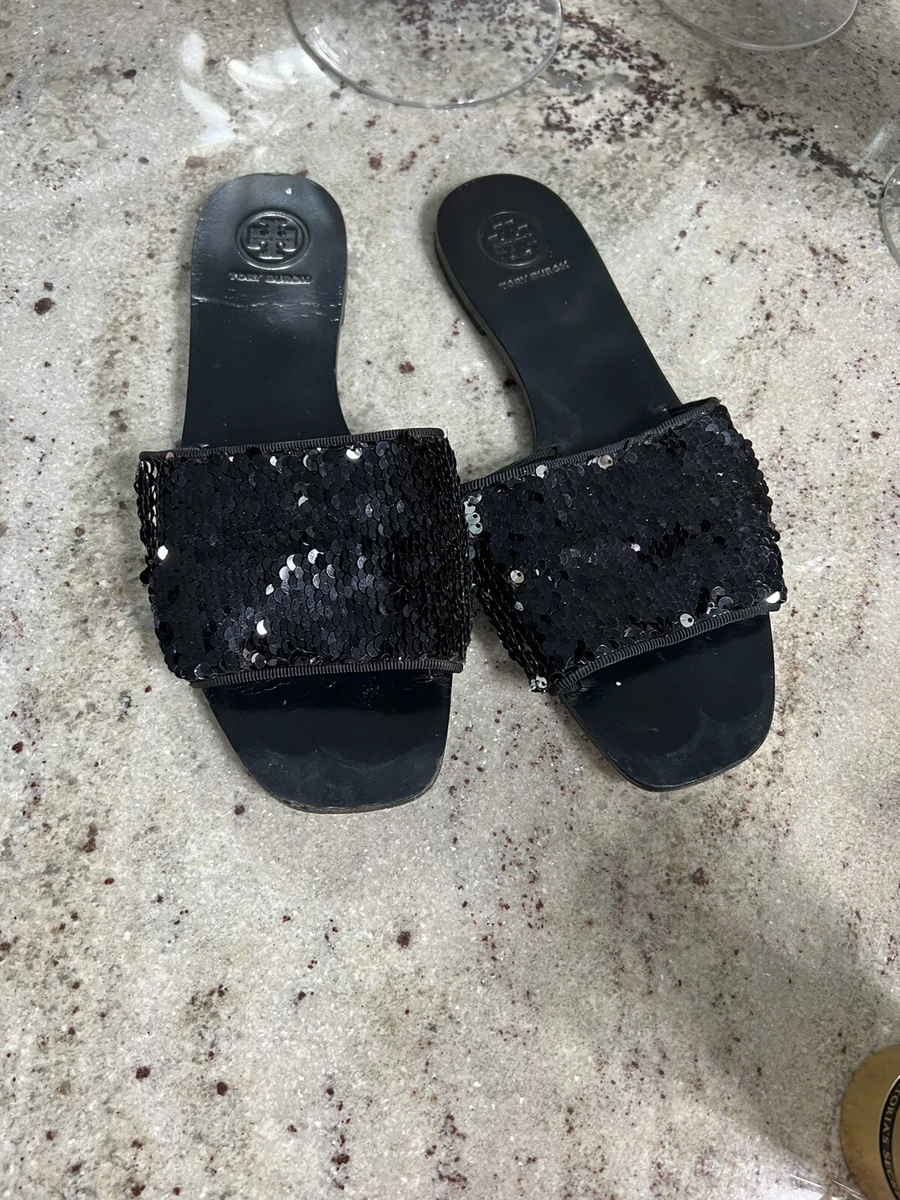 Tory burch slides black cheap