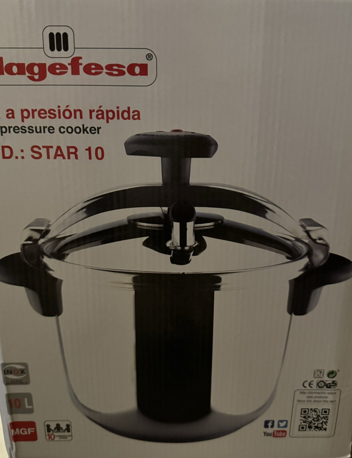 Magefesa 10.5 Quart, 18/10 Stain Steel Pressure Cooker, NEW eBay