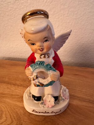 ART 4.5'' December Christmas Angel Boy Wreath Halo Spaghetti Trim Pants Japan