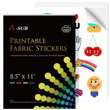 Lot 10-50 A-SUB Fabric Waterproof Sticker Paper for Inkjet Laser Printers 8.5x11