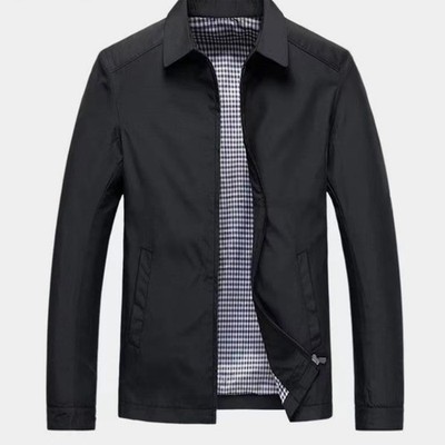Mens Cotton Mandarin Collar Jacket | Casual Zip Up Urban Outerwear