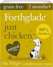 Forthglade Complementary Wet Dog Food (18 x 395g Trays) - Just Chicken with Veg 3.87 per kilo