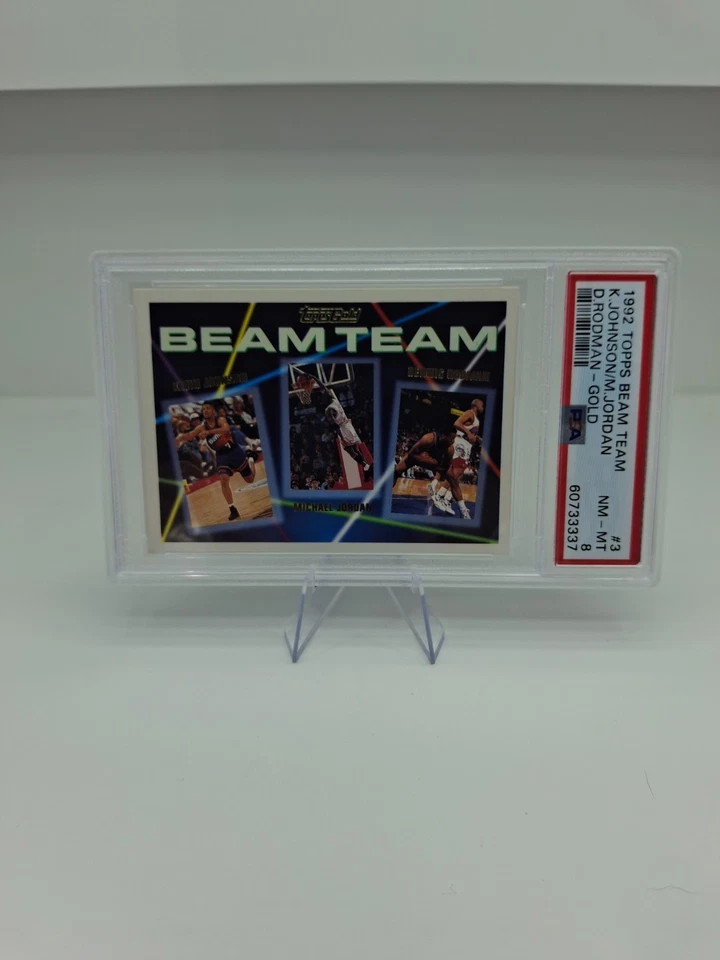 Topps Beam Team #3 1992 K. Johnson / M. Jordan / D. Rodman "oro" casi nuevo como nuevo 8 Foto 4 de 4