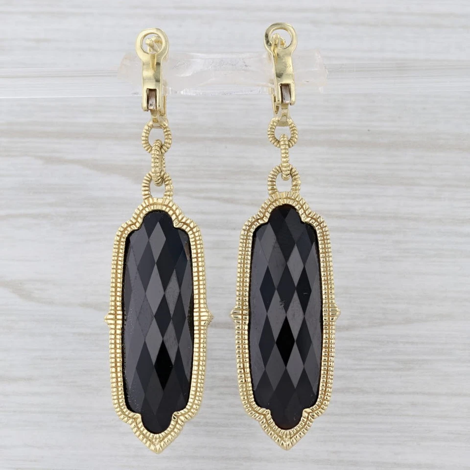 Висячие серьги из стекла Judith Ripka желтое золото 18 карат с застежкой-рычагом - Изображение 3 из 4