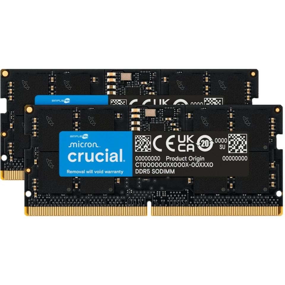 2 X DDR5 12GB (24GB Total) Crucial 5600MHz SODIMM Memory RAM Module - Image 3 of 4