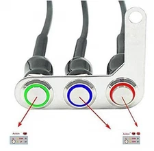 ATV Motorcycle light Switch LED ON-OFF Stainless steel bracket Mount Button