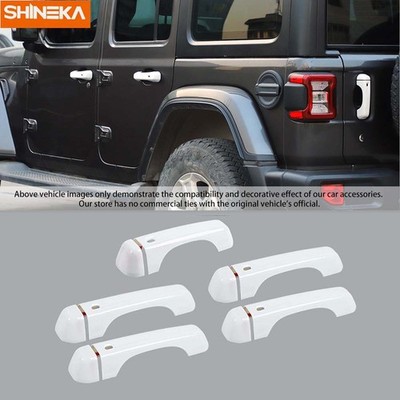 White Exterior Tailgate Side Door Handle Cover Trim Decor For Jeep Wrangler JL