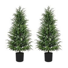 Norfolk Pine Christmas Tree Real Touch Faux Holiday Tree with Pot, Realistic ...