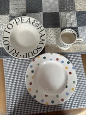 LOT Emma Bridgewater Toast & Marmalade Polka Dot - Plate Bowls Mug