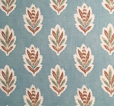 6 Meter x SANDERSON "Sessile Leaf" Baumwoll/Leinenstoff Eichenblatt Blue Clay