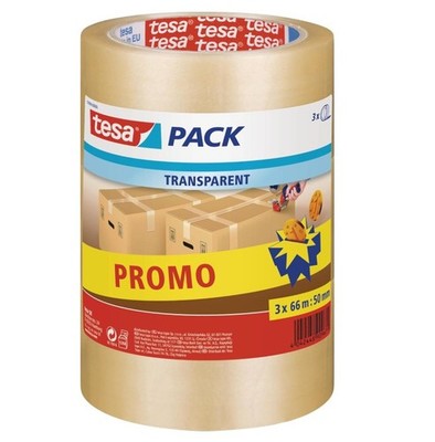 (0,03 /1m) tesapack Standard Packband Standard, Promo, 3 Rollen, 50mm x 66m