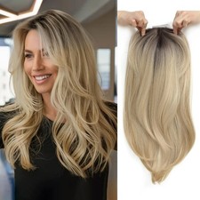 Ms Taj Hair Toppers Women Thinning Hair, 18 Inch Straight Natural Wavy