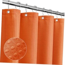 Fabric Shower Curtain, 72 X 72 Cloth 72"W x 72"L Pack of 1 Burnt Orange