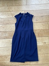 Vintage 90s Roz And Ali Navy Bodycon Office Dress Size Small