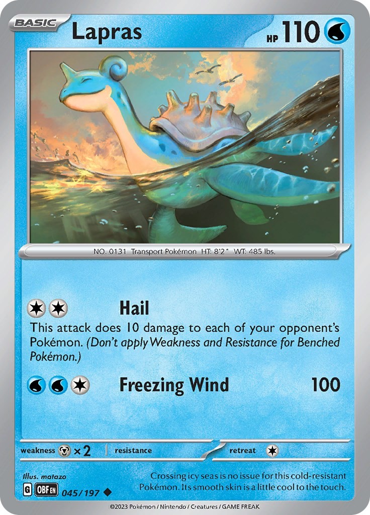 Lapras 045/197 Obsidian Flames Near Mint EN Pokemon