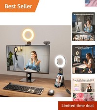 Adjustable Desktop LED Ring Light for Phone  Webcam - Perfect for Video Calls