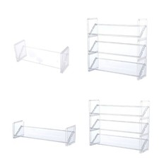 Clear Sturdy Plastic Makeup Storage Display Stand with Several Shelves